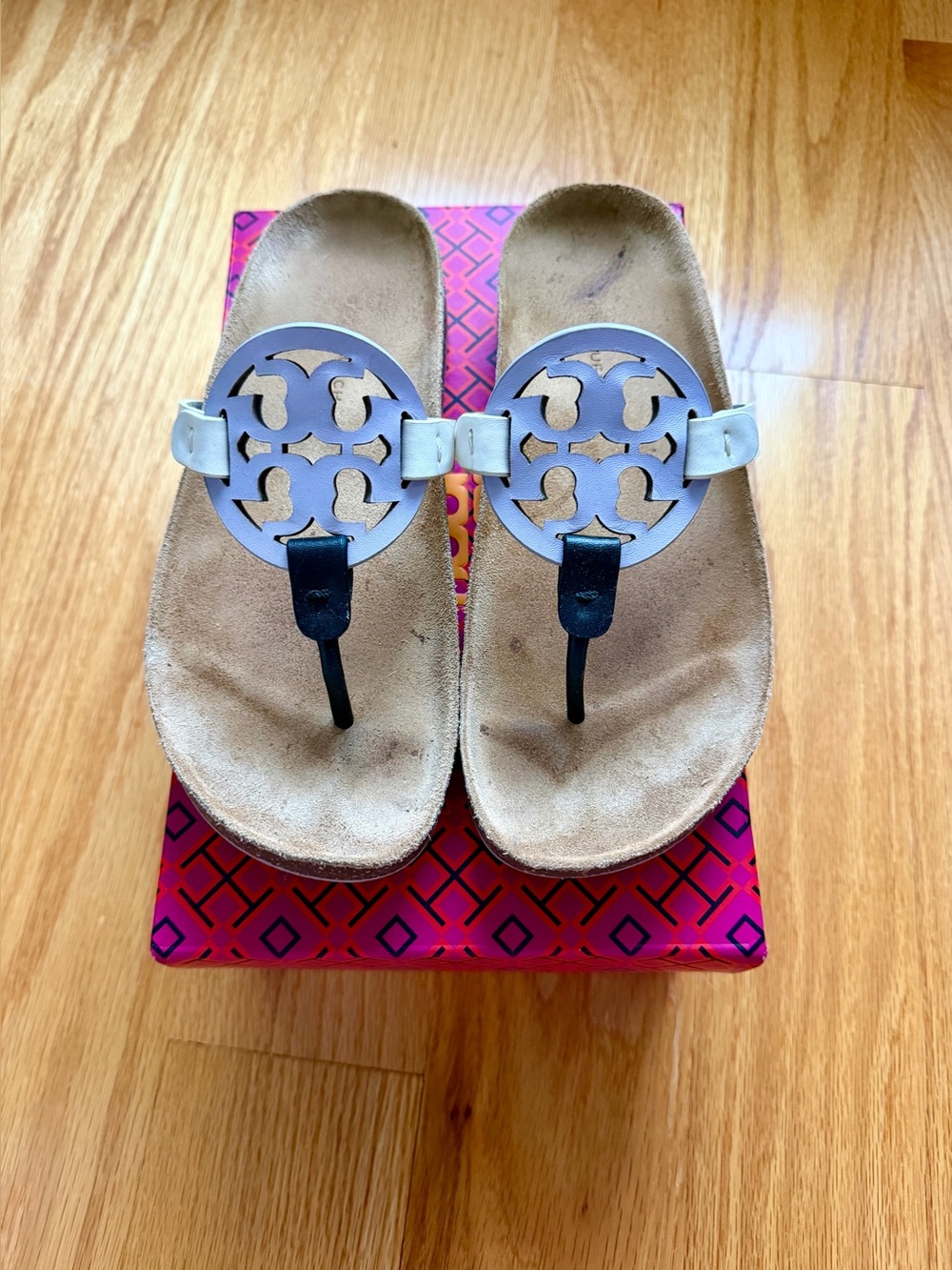 Tory Burch Miller Cloud, Spring Lavender / Perfect Black / Sandals! - Picture 5 of 12
